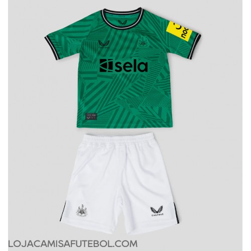 Camisa de Futebol Newcastle United Equipamento Secundário Infantil 2023-24 Manga Curta (+ Calças curtas)